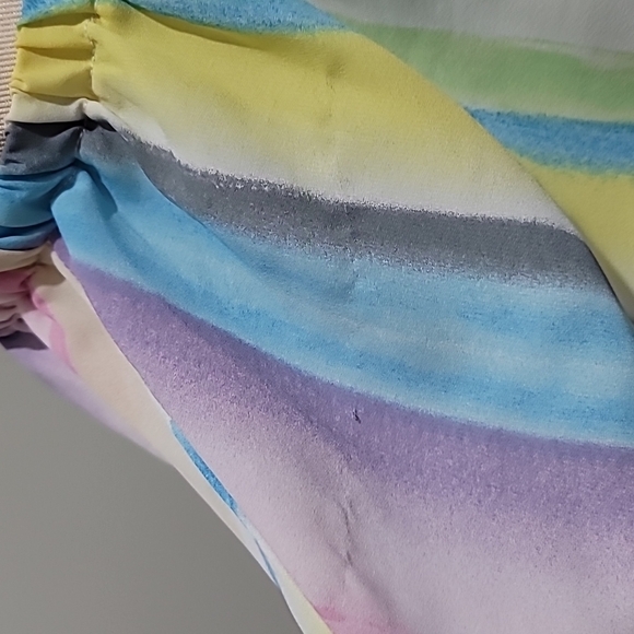Buddy Love Shelly Unicorn Rainbow Pastel Stripe Maxi Dress Size L - Picture 13 of 13